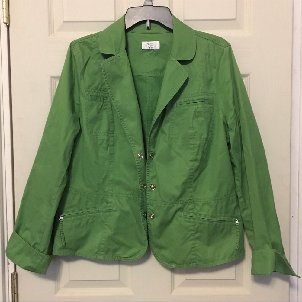 Anne Taylor Loft green jacket St Patricks Day